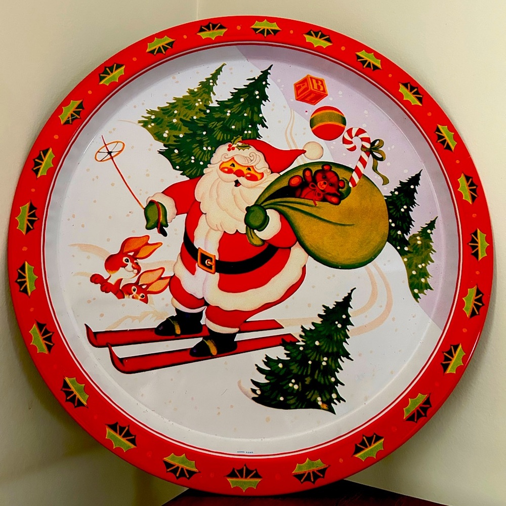 Vintage Santa Christmas Tray Set from 1950-1960’s Hong Kong